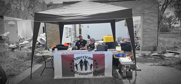 American Regulators information tent at a deployment site